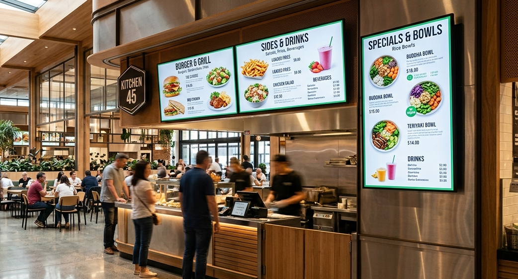 menu boards design food-court